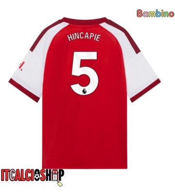 Arsenal Piero Hincapie #5 Prima Maglia Bambino 2026-27 Manica Corta (+ Pantaloni corti)